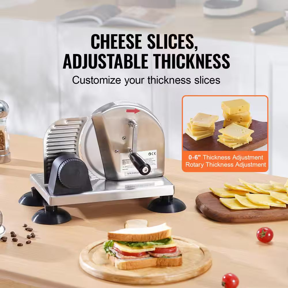 Precision Manual Bread & Cheese Slicer for uniform slices and adjustable thickness settings.