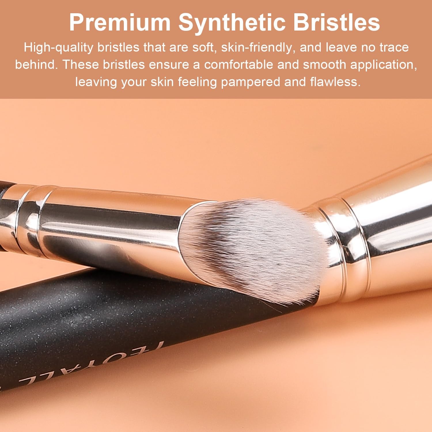 Under Eye Concealer Brush and Angled Contour Synthetic Kabuki Brush for Blending and Setting Liquid, Cream, and Powder Cosmetics (Model 270S)