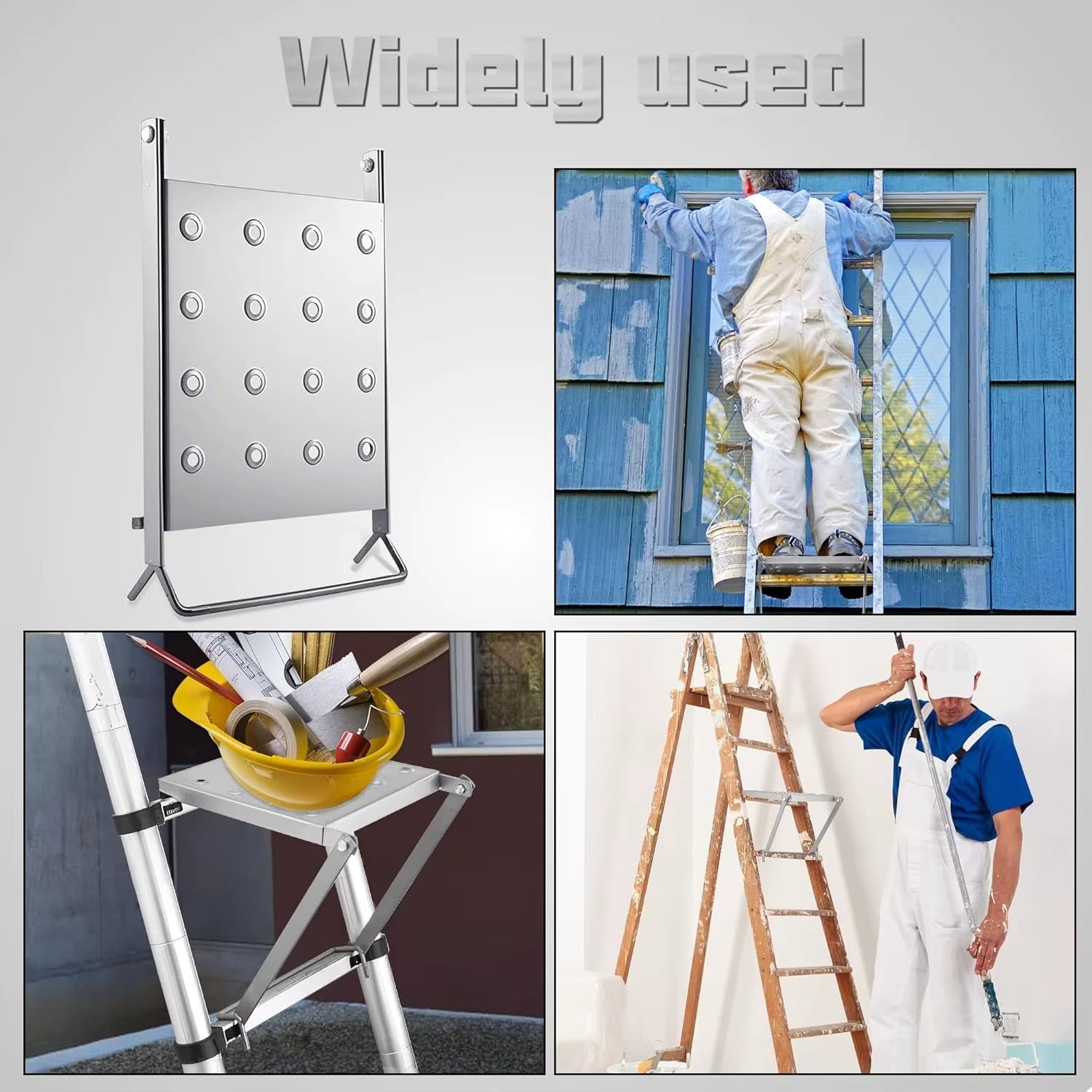 Durable Wide-Step Ladder Work Platform