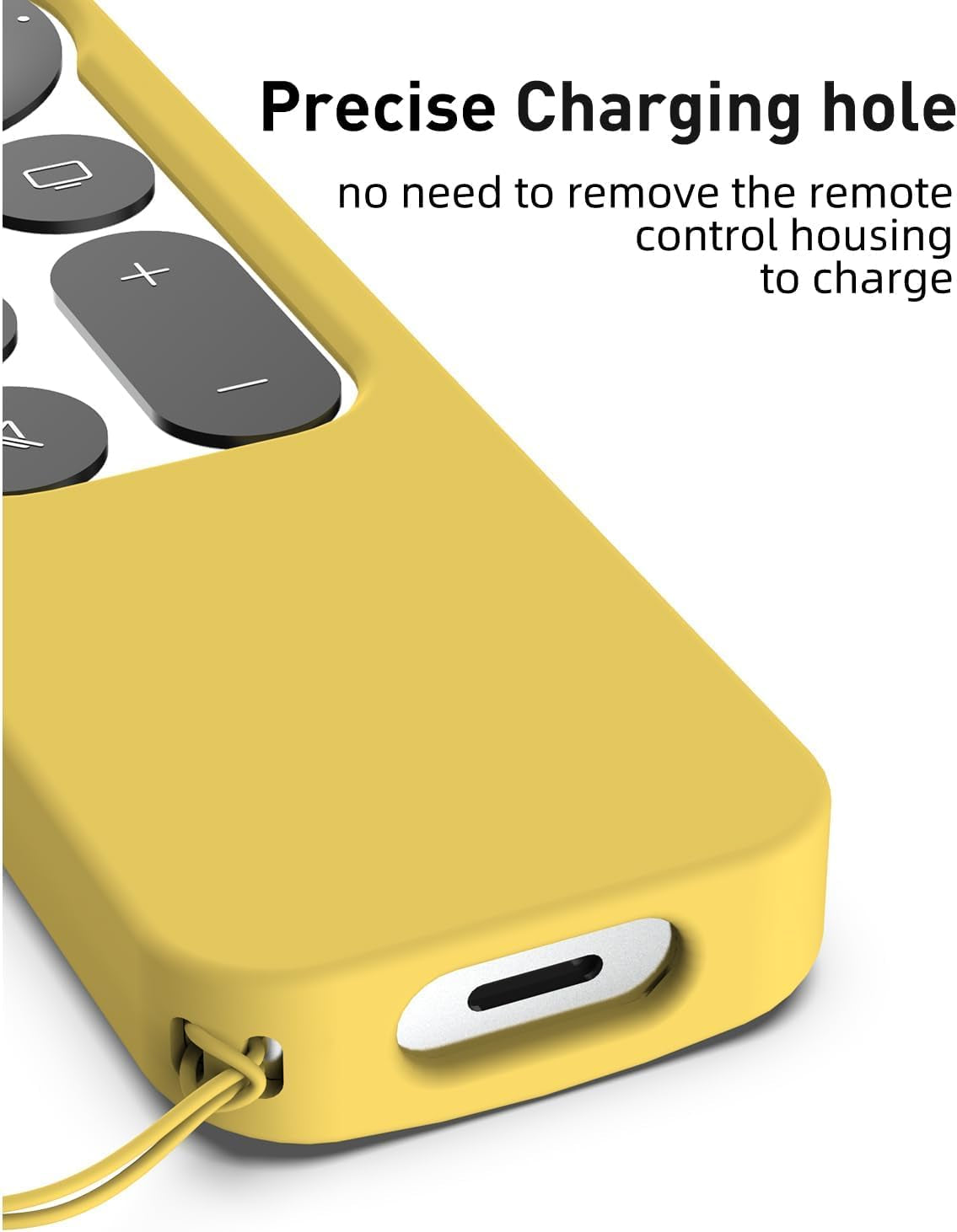 Stylish Yellow Silicone Case for Apple TV 4K Siri Remote 2021 - Anti-Slip Protection with Lanyard Included!