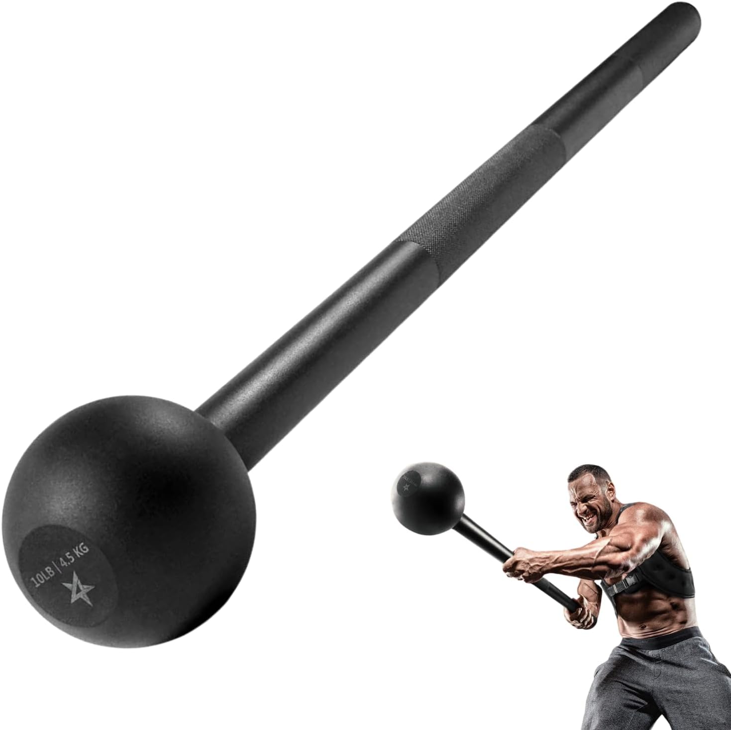 VIKING WARRIOR Steel Mace Bell for Strength Training, Support Full Body, Muscles, Shoulder, Grips & Forearms Workouts, Stretching 5, 10, 15, 20, 25, 30 LB for Woman & Man