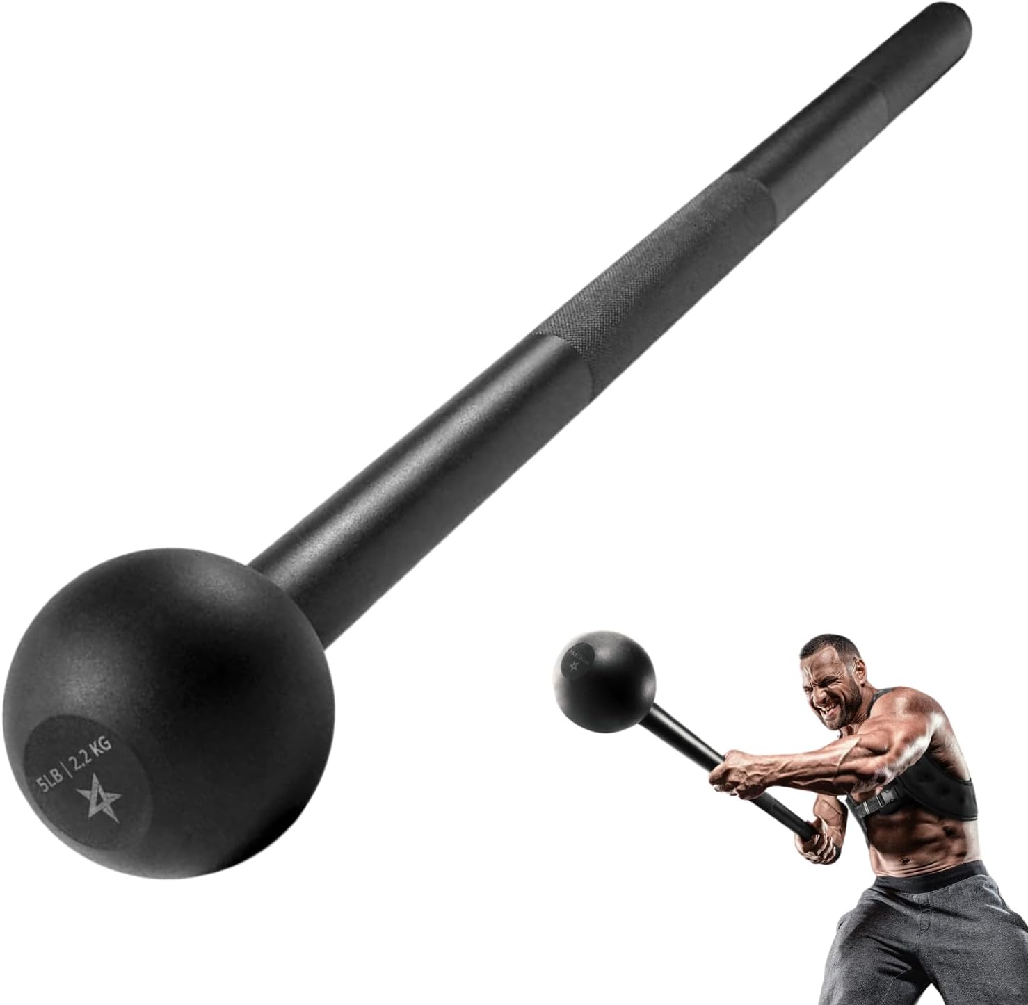 VIKING WARRIOR Steel Mace Bell for Strength Training, Support Full Body, Muscles, Shoulder, Grips & Forearms Workouts, Stretching 5, 10, 15, 20, 25, 30 LB for Woman & Man
