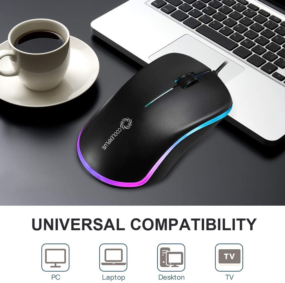 FC112 Premium USB Optical Wired Mouse with Easy Click, 1000DPI – Compatible with Windows PCs, Laptops, Desktops, and Notebooks (Black)