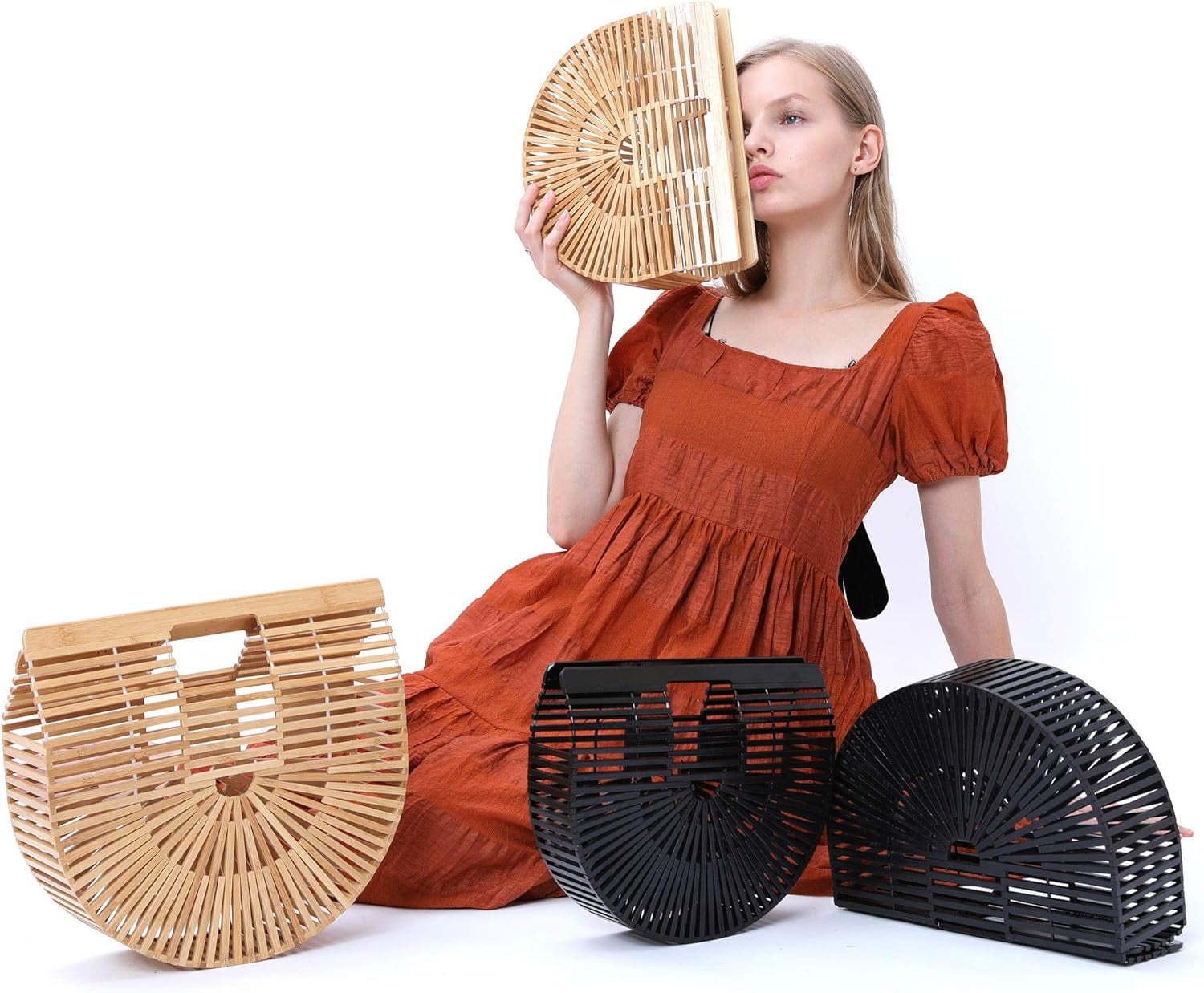 Handmade Large Bamboo Tote Bag - Stylish Beach Purse for Women