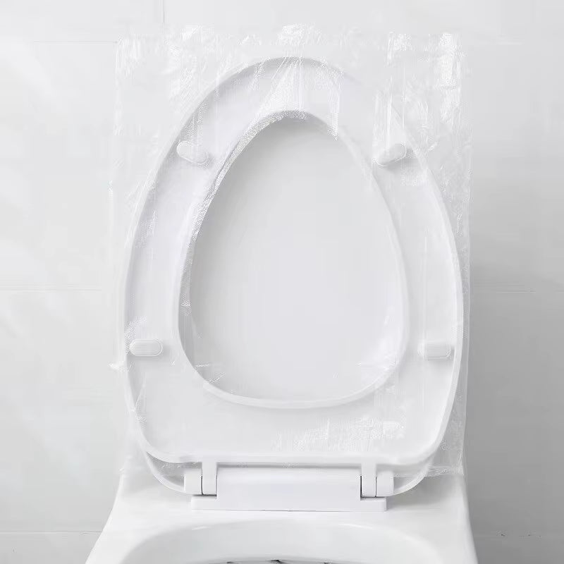 50-Pack Individually Wrapped Disposable Waterproof Plastic Toilet Seat Covers with Non-Slip Design for Travel and Protection