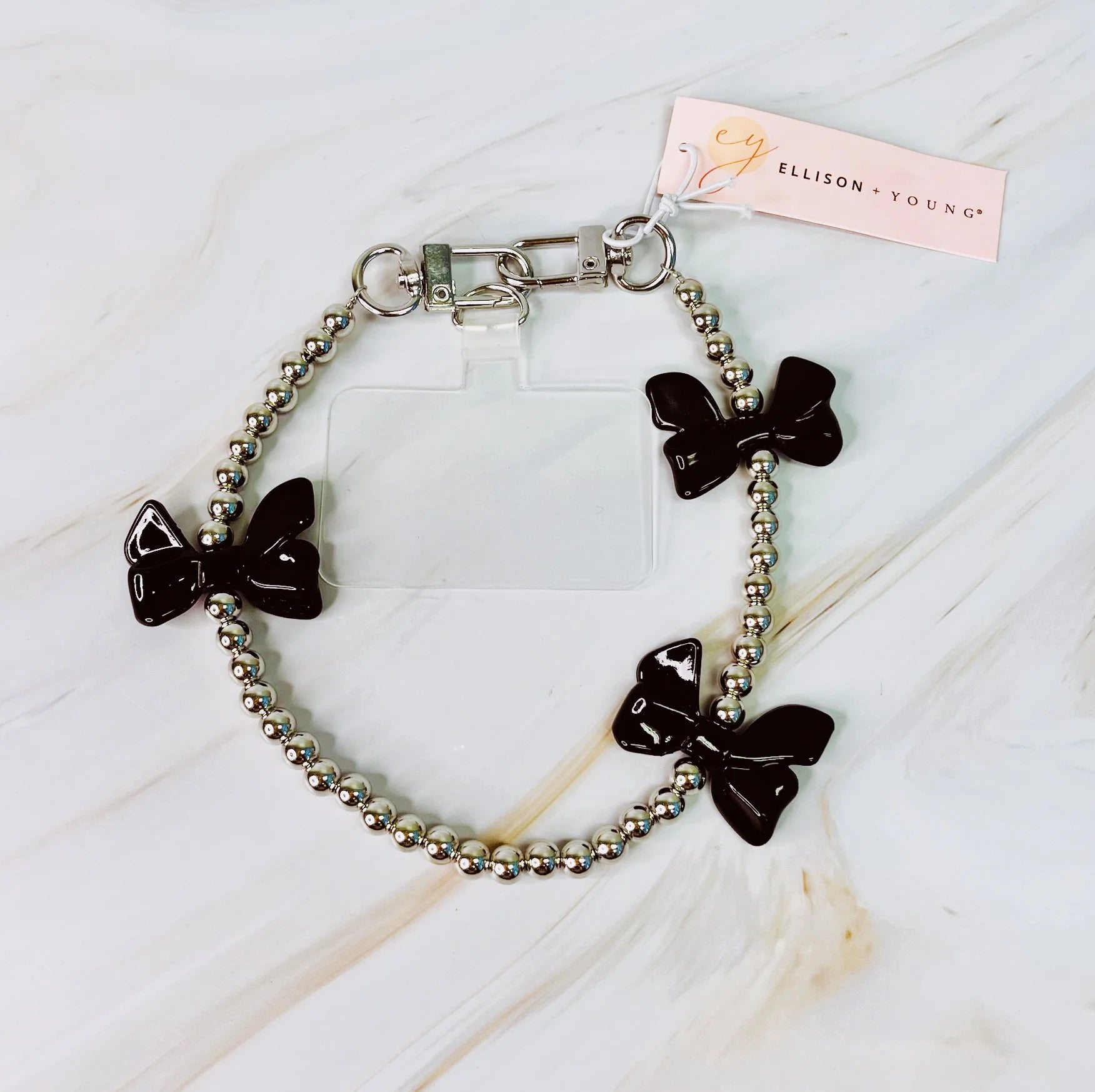 Chic Bows and Beads Phone Wrist Lanyard - Stylish & Functional Accessory