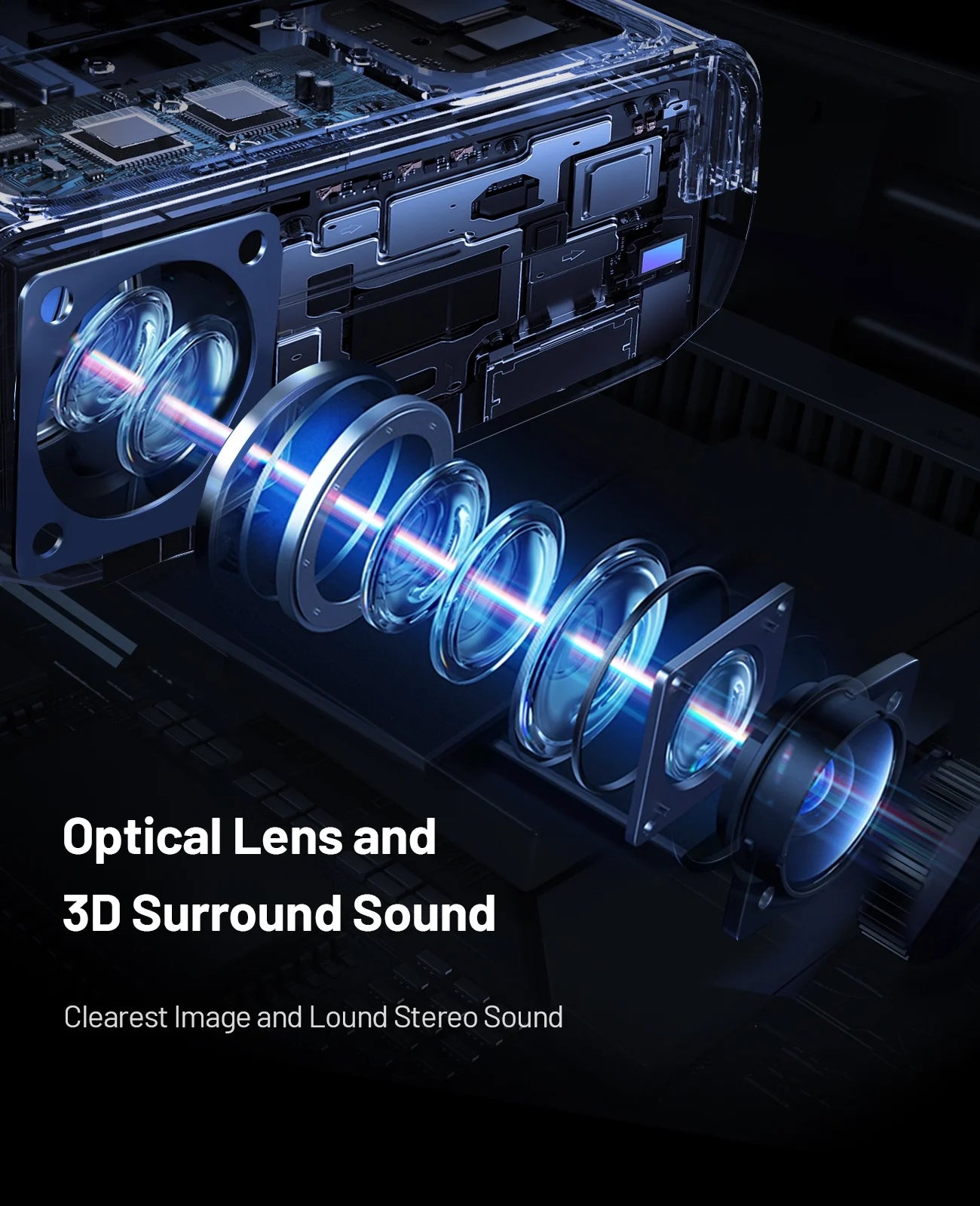 Portable 1080P HD Projector with Tripod, 8000L Brightness, Compatible with iOS, Android, and Windows for Cinematic Experience