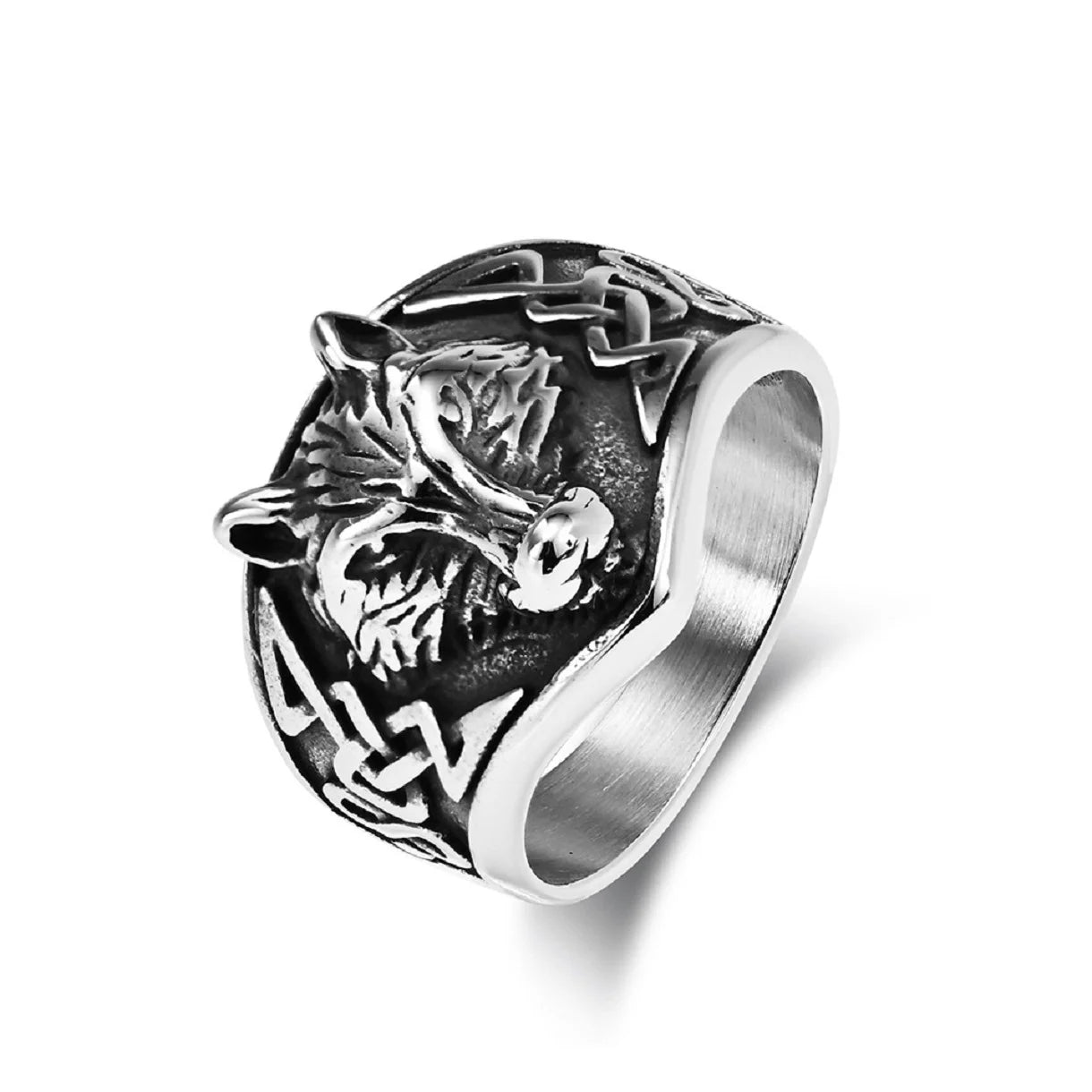 Celtic Wolf Head Ring for Men - Norse Viking Inspired Jewelry for Warriors