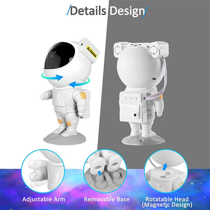 Astronaut Galaxy Projector: LED Starry Night Light and Ocean Wave Lamp with Remote Control