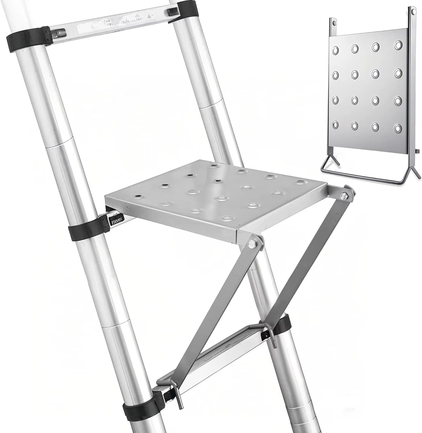 Durable Wide-Step Ladder Work Platform