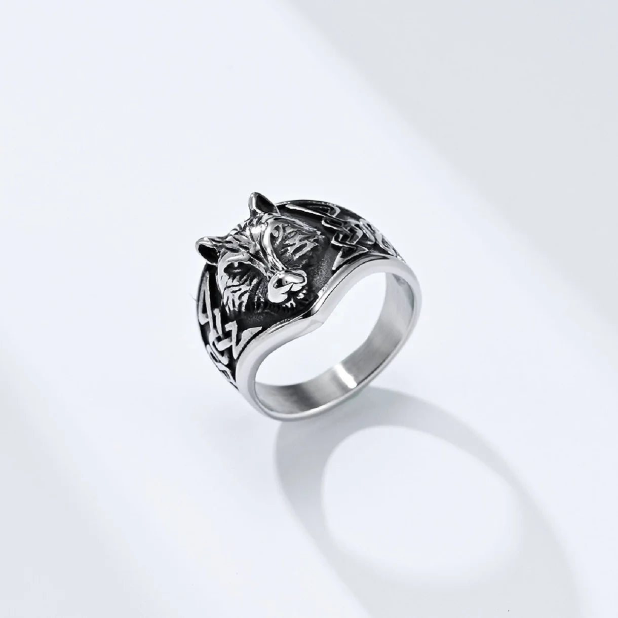 Celtic Wolf Head Ring for Men - Norse Viking Inspired Jewelry for Warriors
