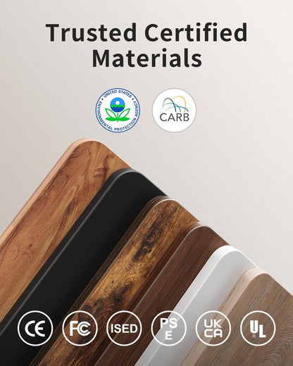 Height Adjustable Electric Standing Desk - 48" x 24" Rustic Brown Sit-Stand Home Office Computer Desk