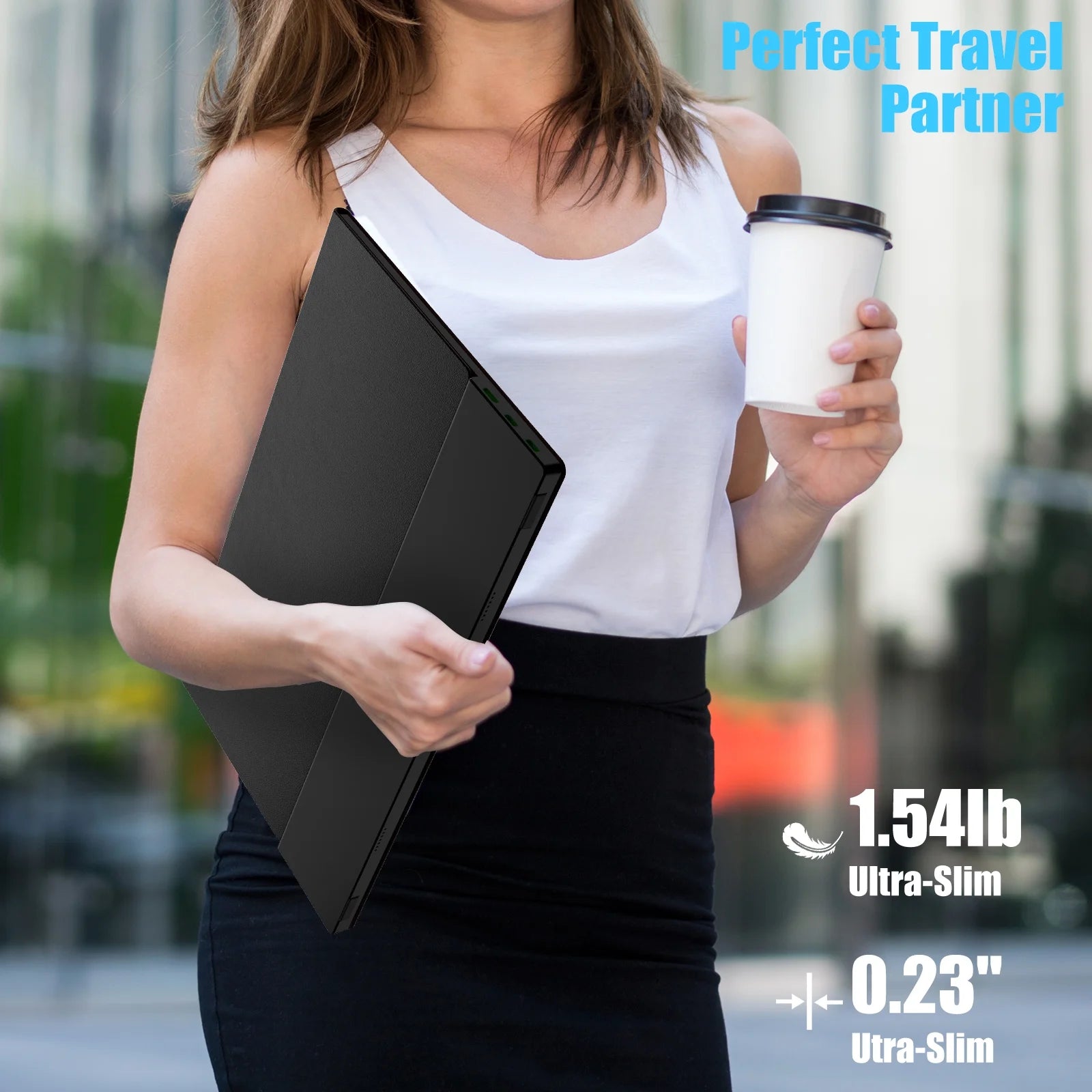 15.6-Inch Portable Full HD IPS Monitor with Protective Case (Black)