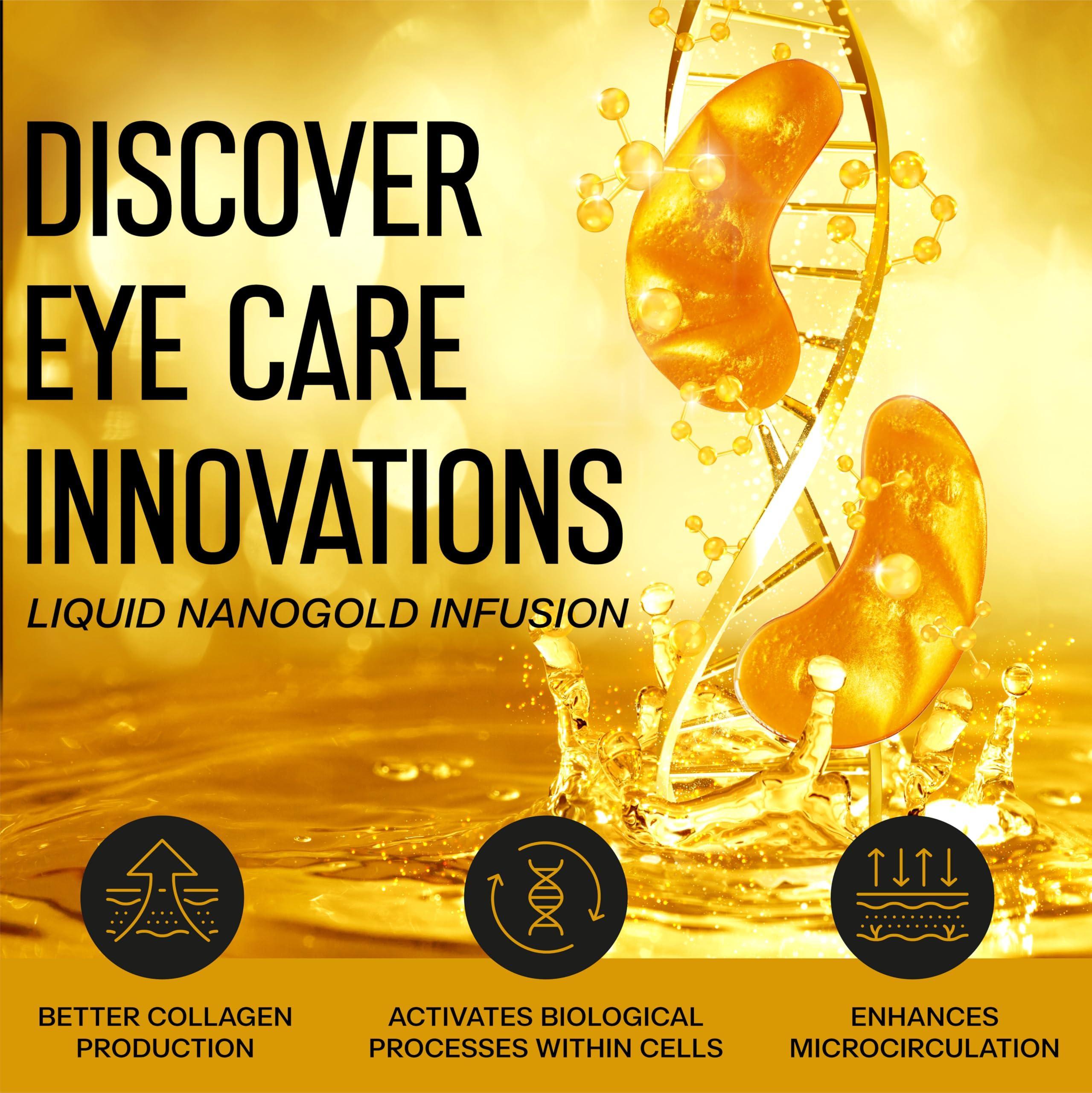 Revitalize Your Eyes: 50 Pcs 24K Gold Under Eye Patches for Dark Circles, Puffiness, and Wrinkles with Collagen Boost