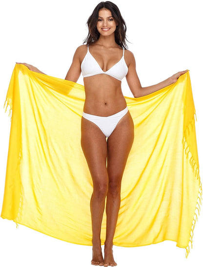 Chic Coconut Clip Sarong Swimsuit Coverup for Women - Stylish Long Beach Wrap