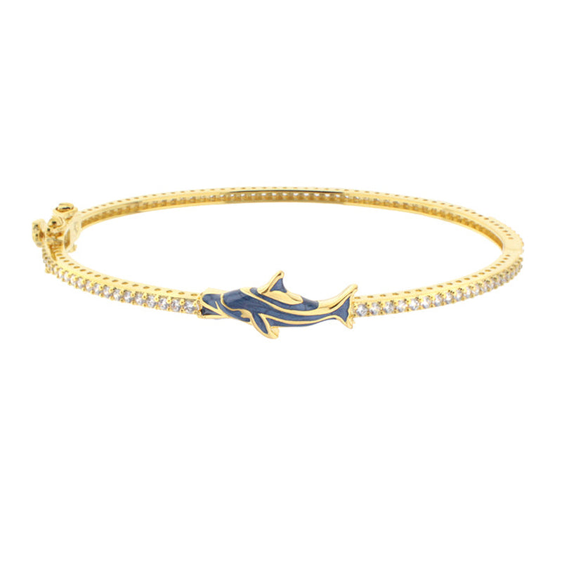 Elegant Aqua Dolphin Bangle