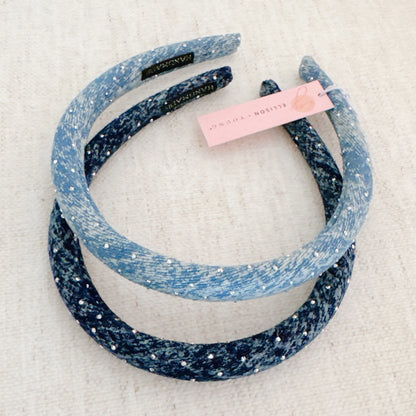 Stylish Slim & Shine Jean Headband Set - 2 Pack