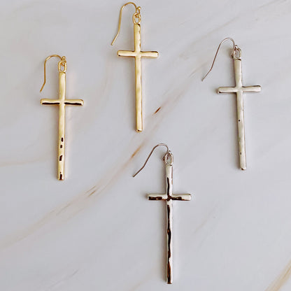 Chic Slim Cross Earrings for Effortless Elegance