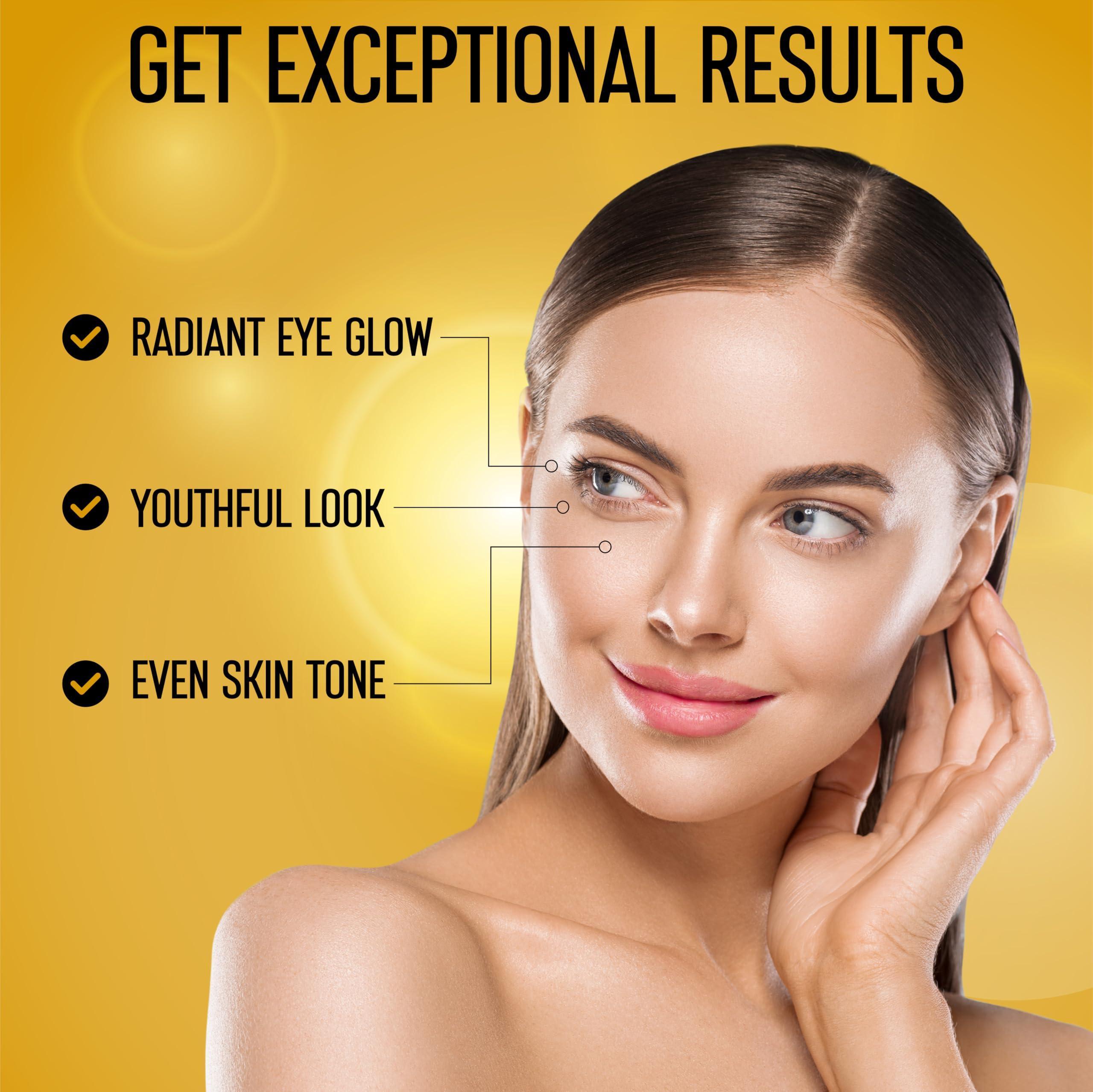 Revitalize Your Eyes: 50 Pcs 24K Gold Under Eye Patches for Dark Circles, Puffiness, and Wrinkles with Collagen Boost