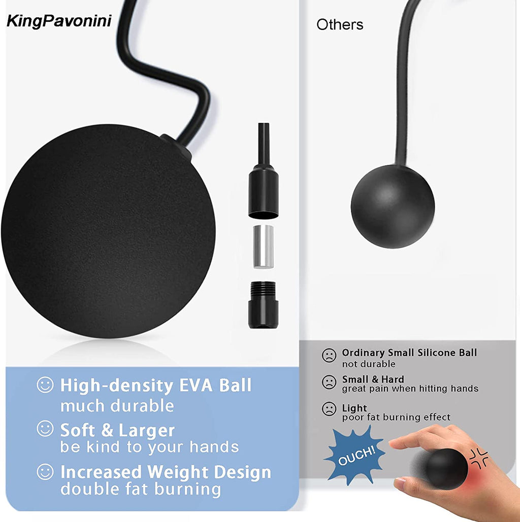 Weighted Jump Rope with Counter - 3 Jump Ropes for Working Out, Heavy Jumping Rope & Light Skipping Rope & Cordless Jump Ropes