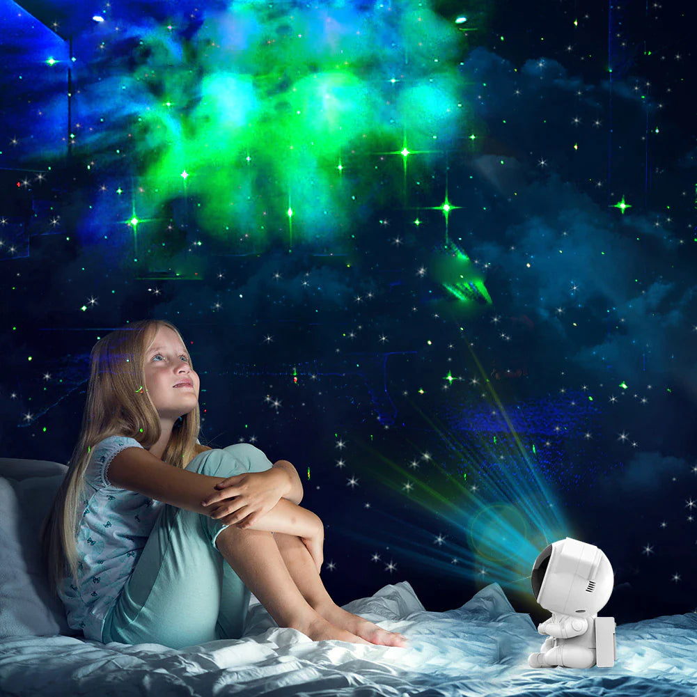 Astronaut Galaxy Projector: LED Starry Night Light and Ocean Wave Lamp with Remote Control