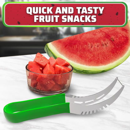 Effortless Watermelon Slicer & Cutter - Premium Stainless Steel Blade with Ergonomic Handle for Quick, Mess-Free Summer Snacks & Parties
