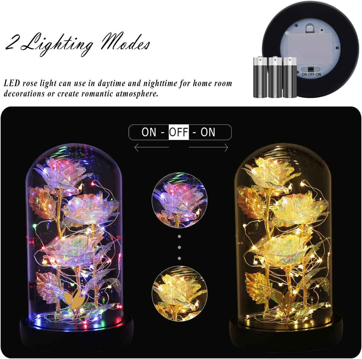 Enchanting Galaxy Rose - Unique Birthday Gift for Women, Beautiful Home Decor with Gold Foil & Colorful Infinity Design