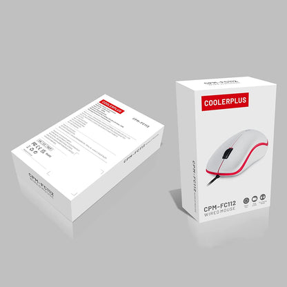 FC112 Premium USB Optical Wired Mouse with Easy Click, 1000DPI – Compatible with Windows PCs, Laptops, Desktops, and Notebooks (Black)