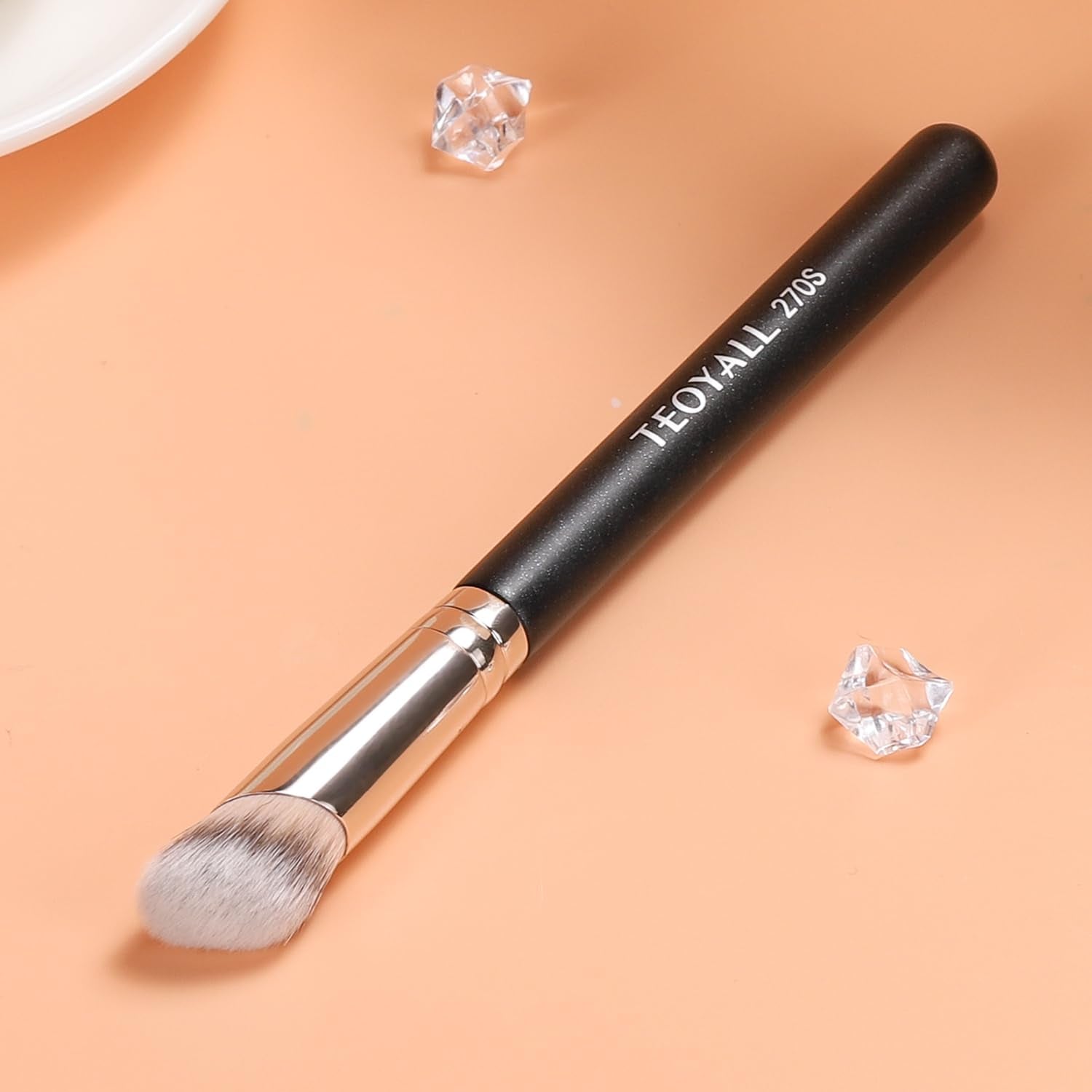 Under Eye Concealer Brush and Angled Contour Synthetic Kabuki Brush for Blending and Setting Liquid, Cream, and Powder Cosmetics (Model 270S)