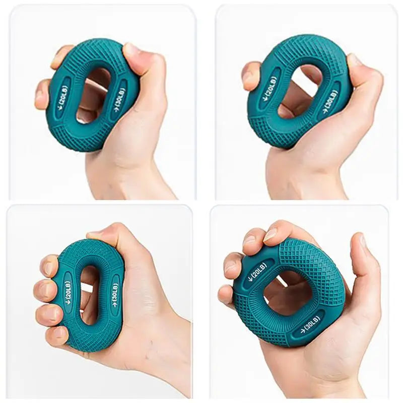 Hand Grip Strengthener with Adjustable Resistance Levels - Silicone Finger Exerciser for Muscle Training, Rehabilitation, and Stress Relief for Hand and Wrist Strength