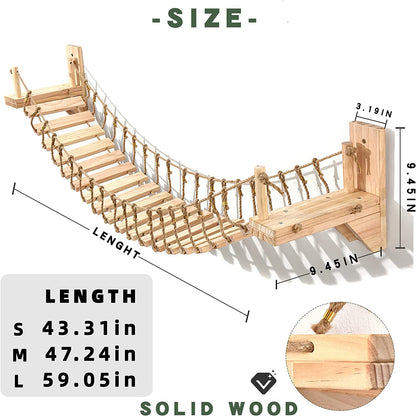 Stylish Cat Wall Shelves & Bridge with Toys - Floating Hammock & Cozy Perch for Happy Cats!