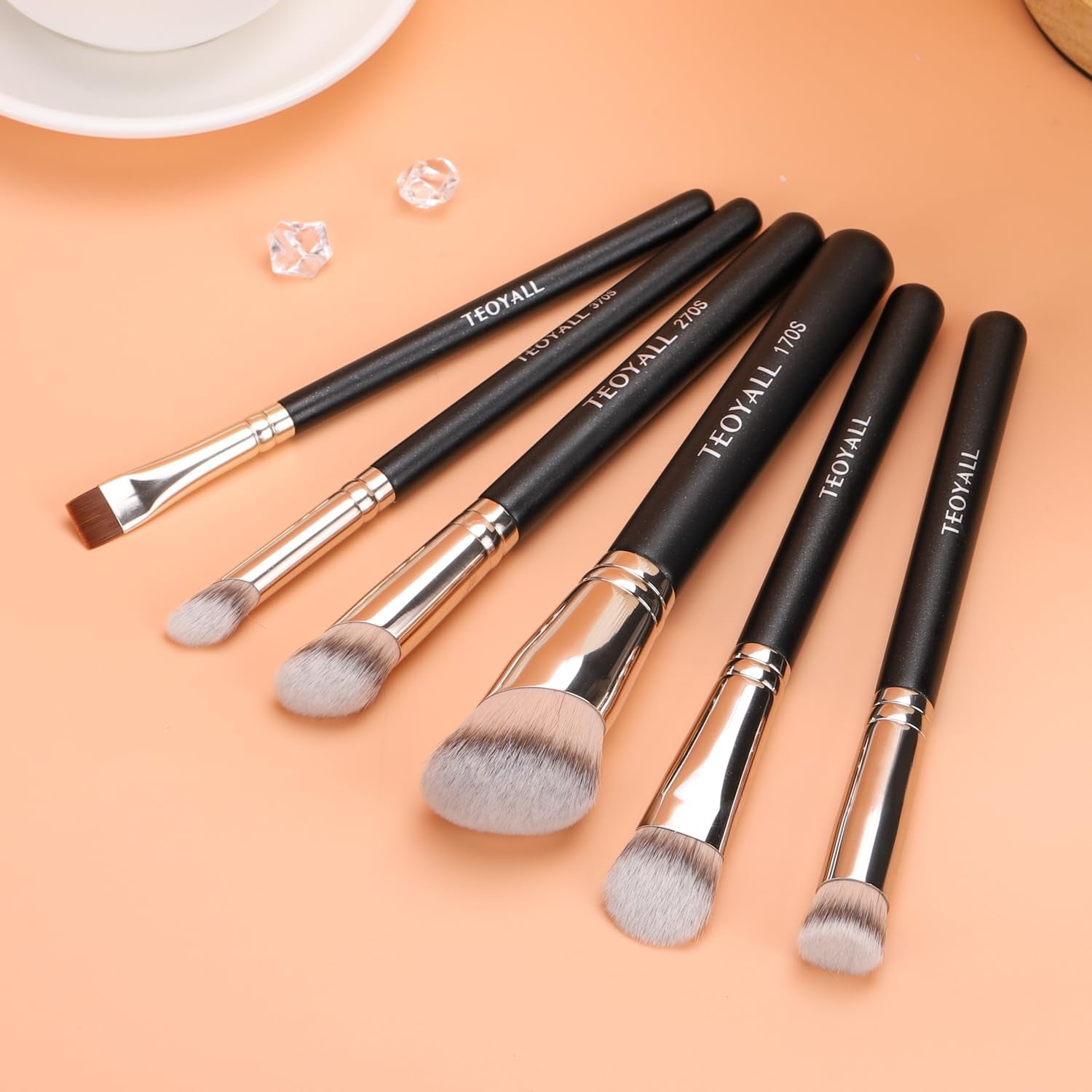 Under Eye Concealer Brush and Angled Contour Synthetic Kabuki Brush for Blending and Setting Liquid, Cream, and Powder Cosmetics (Model 270S)