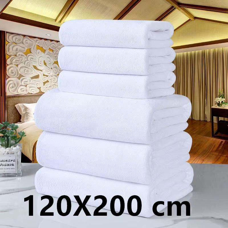 120x200 cm Luxury White Hand Towel - Microfiber for Hotel, Spa, Kitchen, and Beauty Salon Use