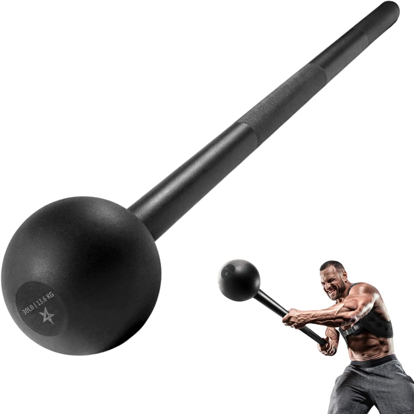 VIKING WARRIOR Steel Mace Bell for Strength Training, Support Full Body, Muscles, Shoulder, Grips & Forearms Workouts, Stretching 5, 10, 15, 20, 25, 30 LB for Woman & Man