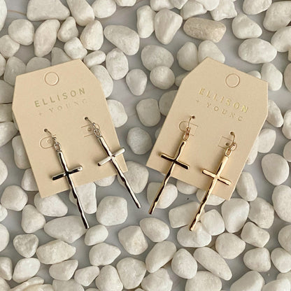 Chic Slim Cross Earrings for Effortless Elegance