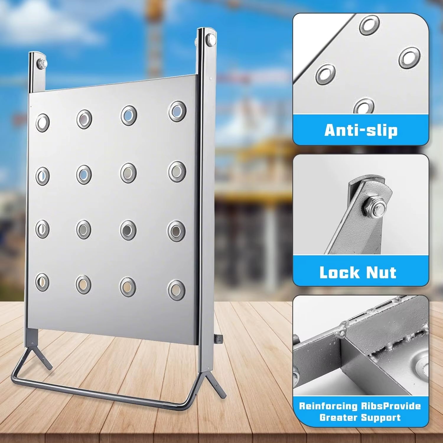 Durable Wide-Step Ladder Work Platform