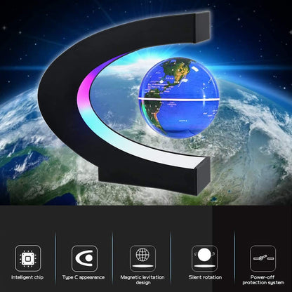 Magnetic Levitation Globe with LED Light - Unique Floating Lamp Decor, Perfect Gift for Men, Fathers, Boyfriends, Kids & Bosses - Ideal Technology Graduation & Valentine's Day Present (Blue)