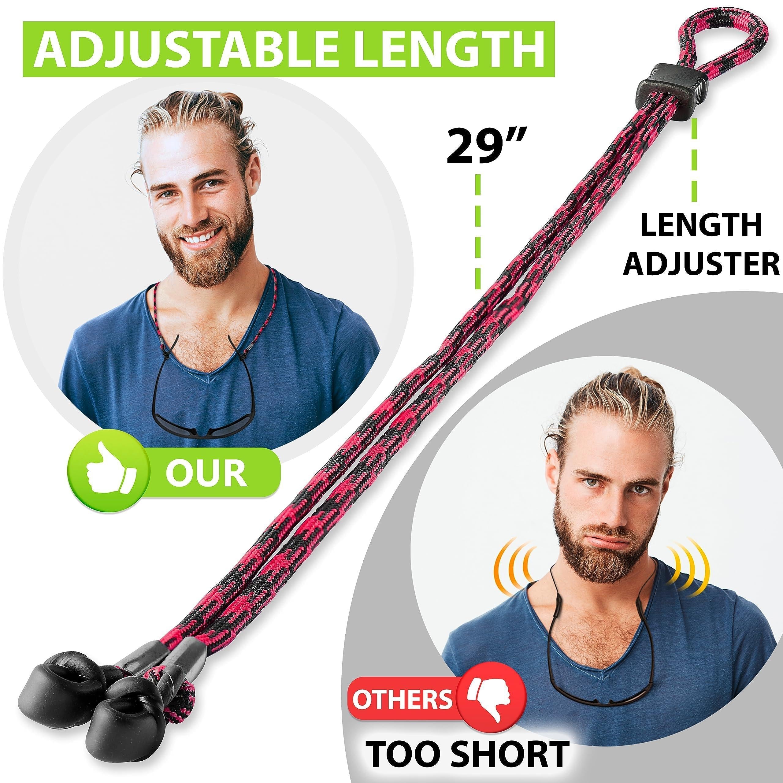 Stylish Red Eyeglasses Strap Cord - 5 Durable Chains for Men and Women