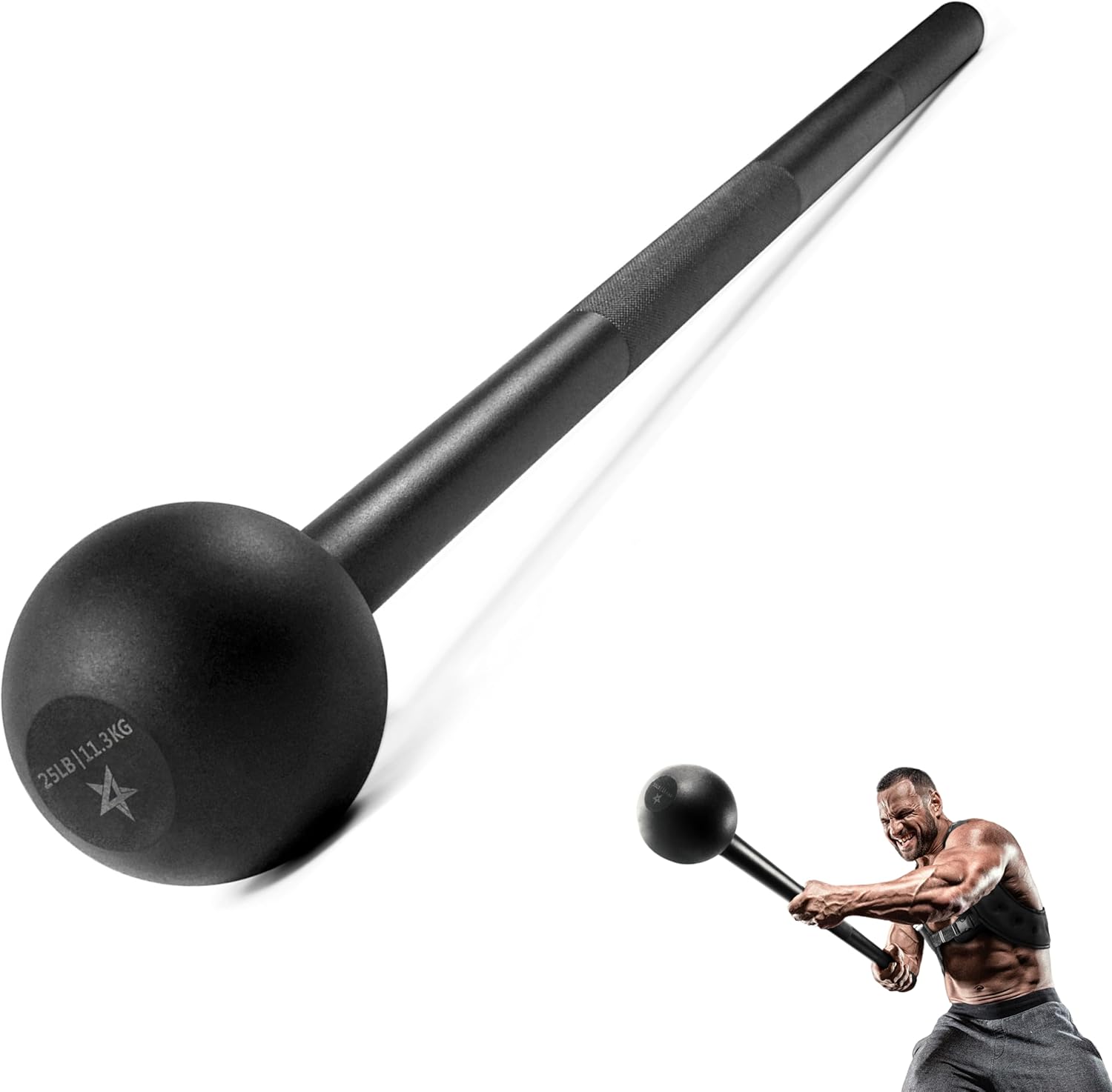 VIKING WARRIOR Steel Mace Bell for Strength Training, Support Full Body, Muscles, Shoulder, Grips & Forearms Workouts, Stretching 5, 10, 15, 20, 25, 30 LB for Woman & Man