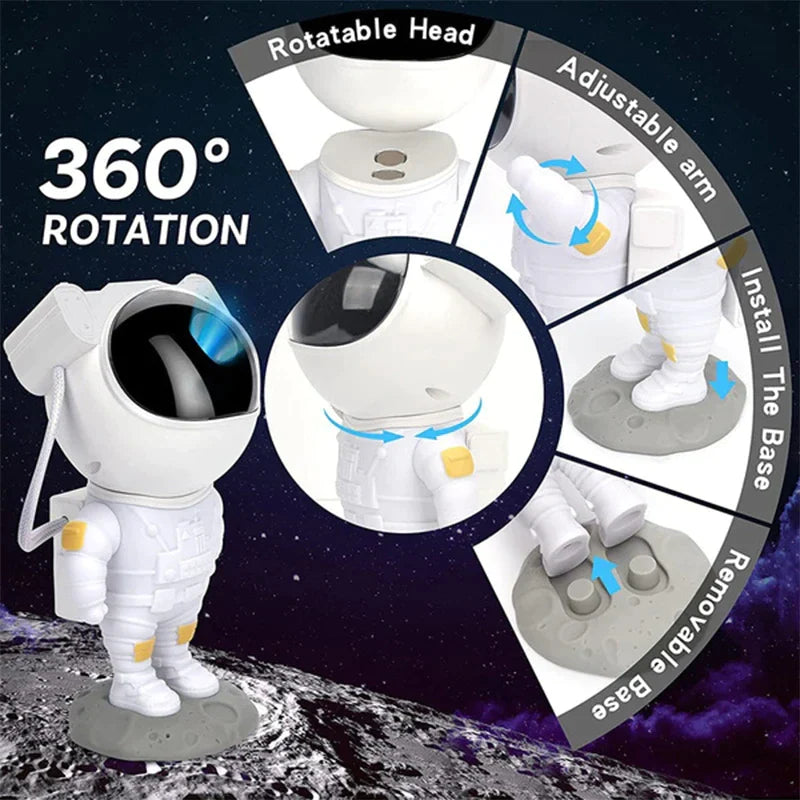 Astronaut Galaxy Projector: LED Starry Night Light and Ocean Wave Lamp with Remote Control