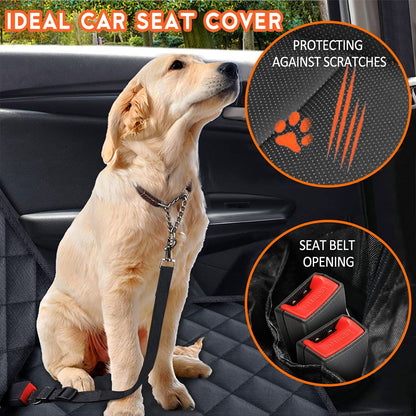 Waterproof Dog Car Seat Cover for Back Seat – Non-Slip Pet Protector Compatible with Most Cars, Trucks, and SUVs – Black