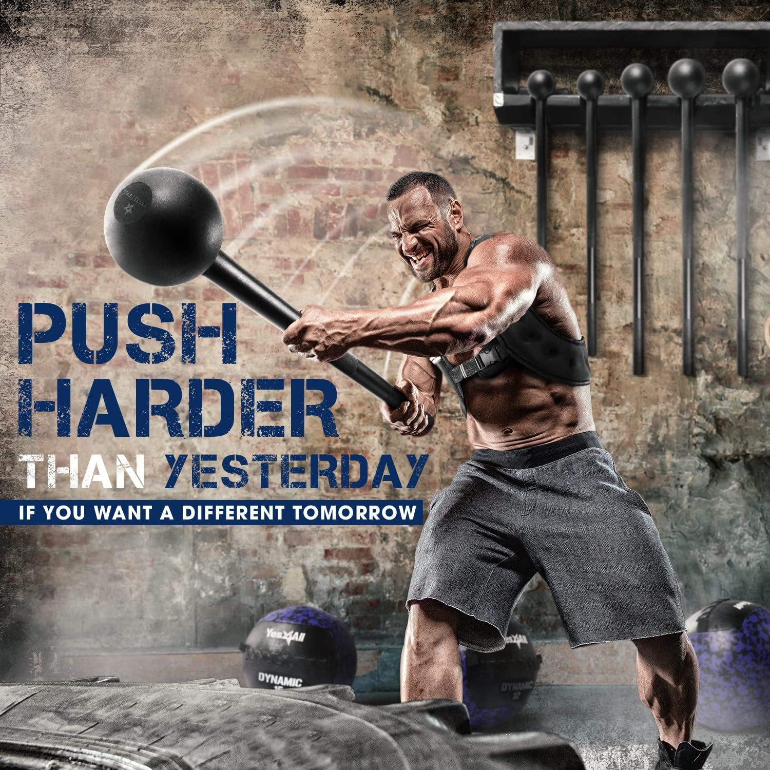 VIKING WARRIOR Steel Mace Bell for Strength Training, Support Full Body, Muscles, Shoulder, Grips & Forearms Workouts, Stretching 5, 10, 15, 20, 25, 30 LB for Woman & Man