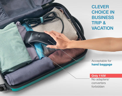 Portable Handheld Travel Steamer for Clothes - Mini Fabric Iron with Fast Heat-Up, 120ml Water Tank, Anti-Leak System, 950W Power, 360° Versatility