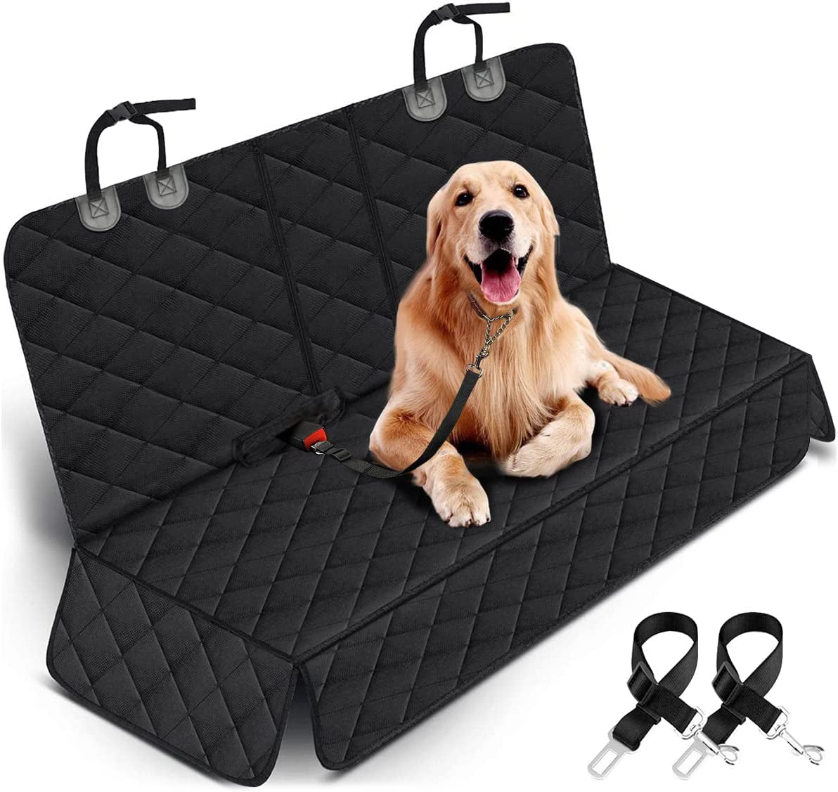 Waterproof Dog Car Seat Cover for Back Seat – Non-Slip Pet Protector Compatible with Most Cars, Trucks, and SUVs – Black
