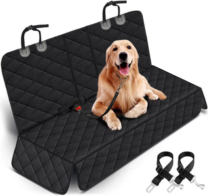 Waterproof Dog Car Seat Cover for Back Seat – Non-Slip Pet Protector Compatible with Most Cars, Trucks, and SUVs – Black