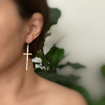 Chic Slim Cross Earrings for Effortless Elegance