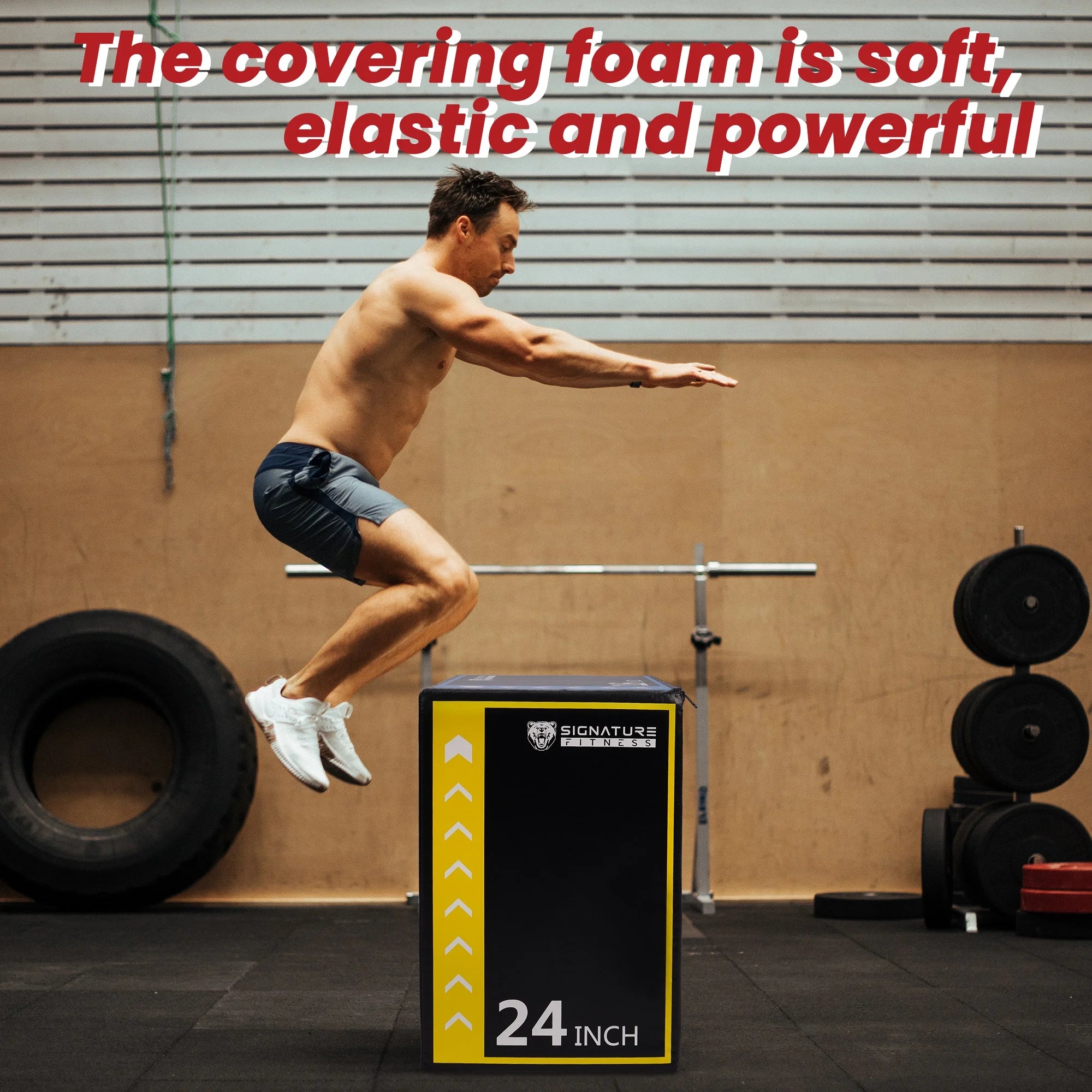 3-In-1 Rotatable Plyometric Jump Box, Jumping Exercise Trainer with anti Slip Surface & High Density Foam, Fitness Training, Easy to Clean, 16’’ × 20’’ × 24’’, Multi-Color