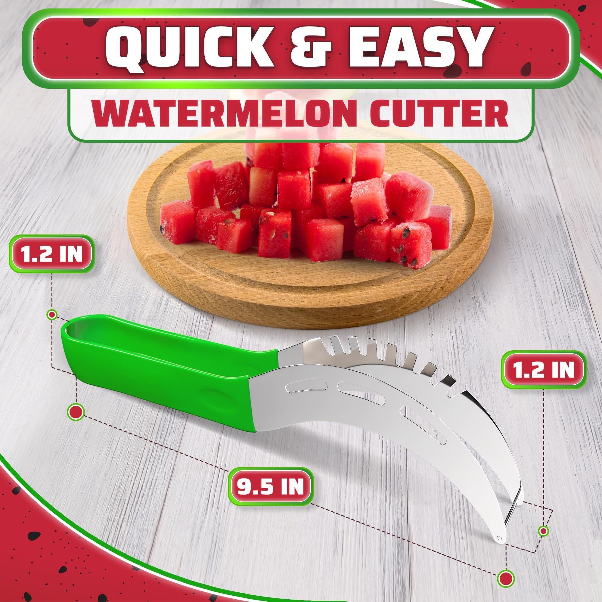 Effortless Watermelon Slicer & Cutter - Premium Stainless Steel Blade with Ergonomic Handle for Quick, Mess-Free Summer Snacks & Parties