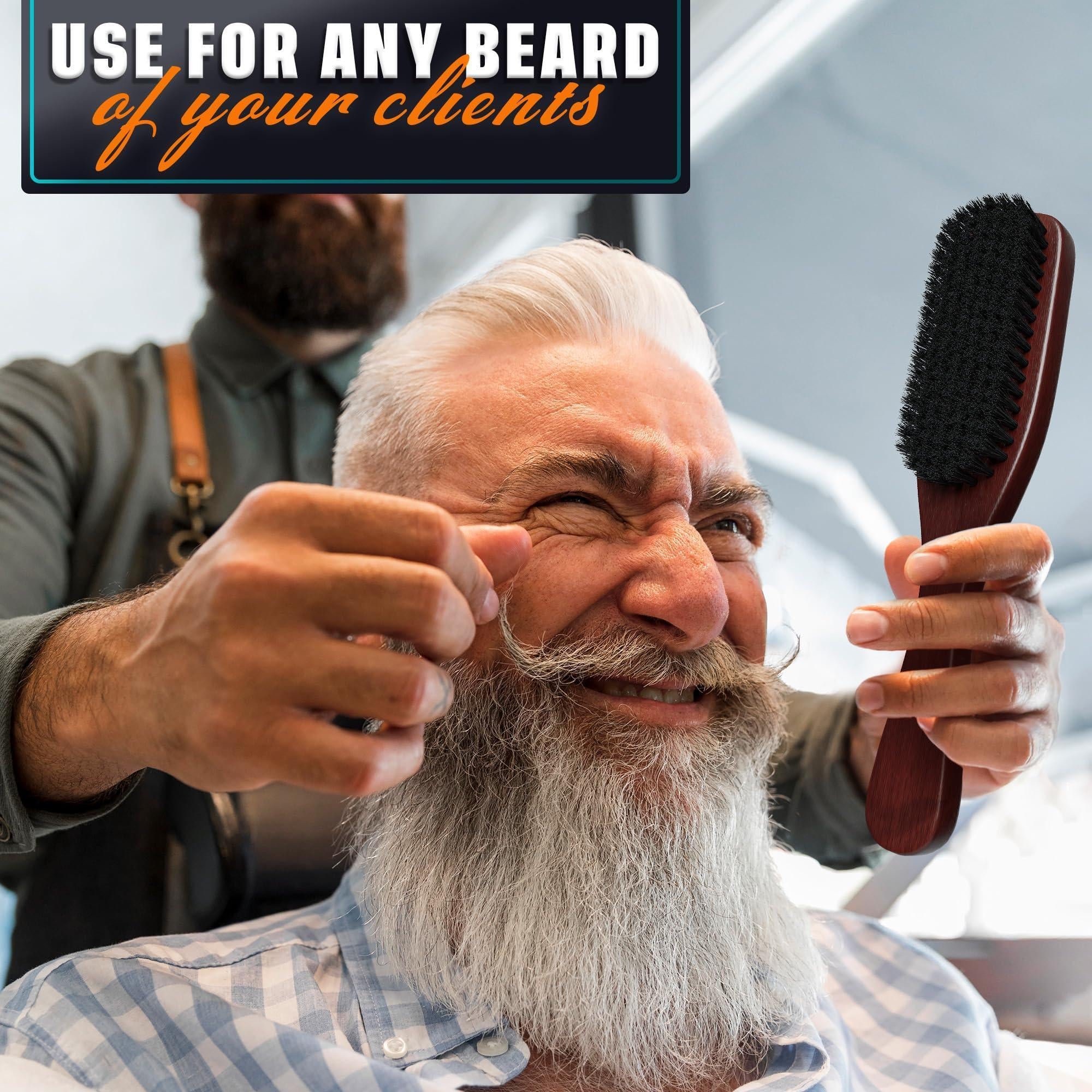 Premium Boar Bristle Beard Brush for Men – Soft Bristles for Sleek Beards & Mustaches – Ergonomic Non-Slip Handle – Perfect Gift for Grooming Aficionados