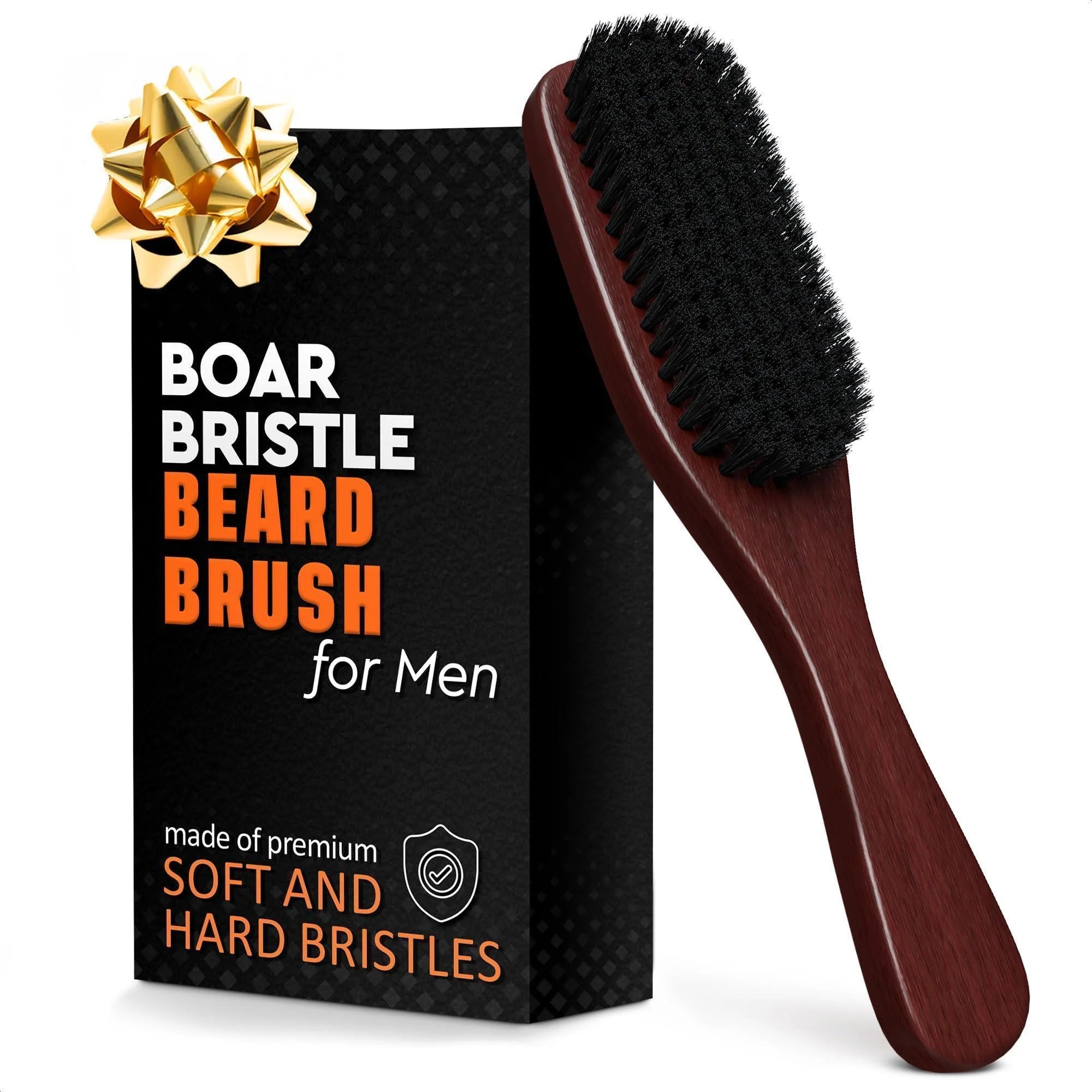 Premium Boar Bristle Beard Brush for Men – Soft Bristles for Sleek Beards & Mustaches – Ergonomic Non-Slip Handle – Perfect Gift for Grooming Aficionados